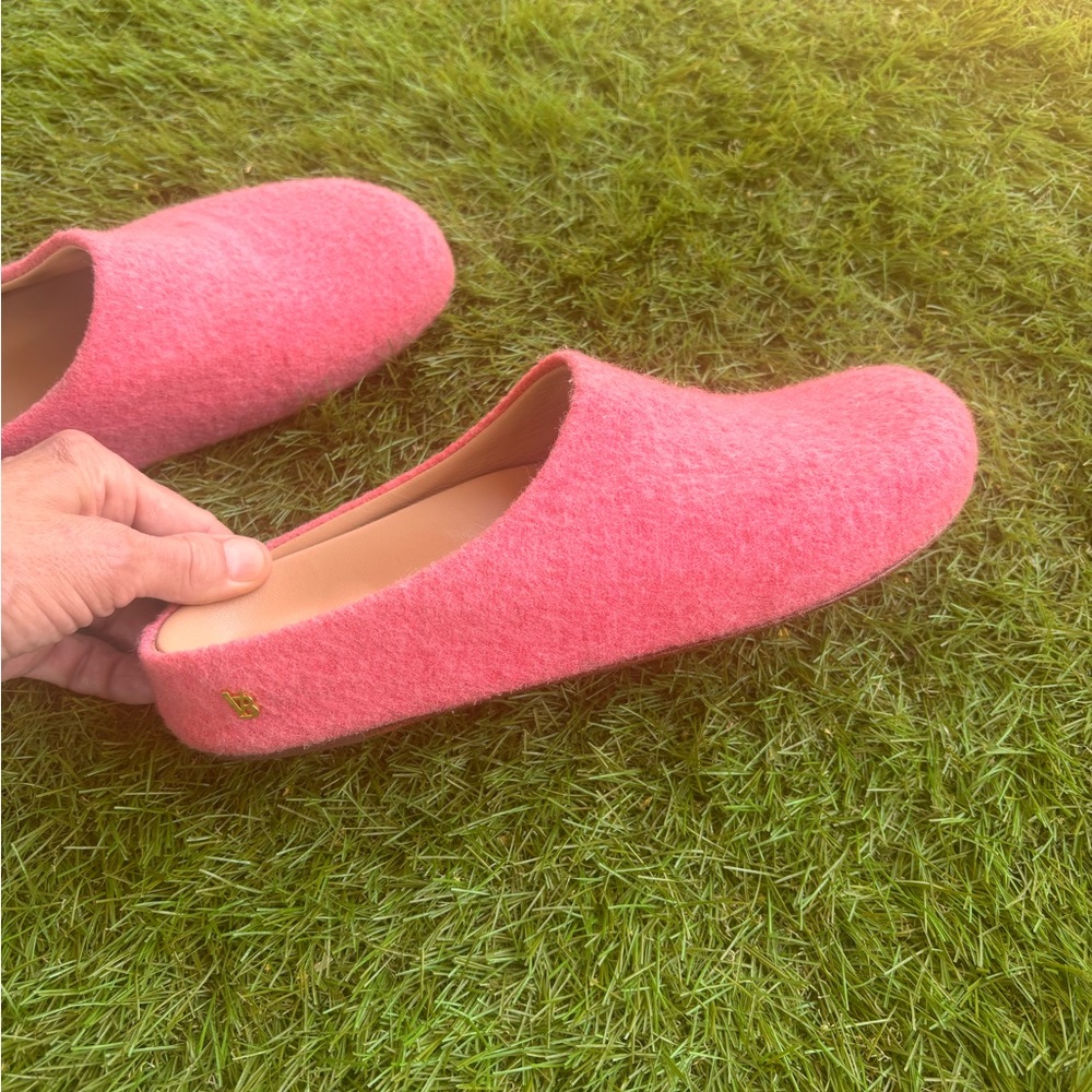 Veronica Beard Flamingo Pink Wool Mules woman’s size 8 - Picture 4 of 9